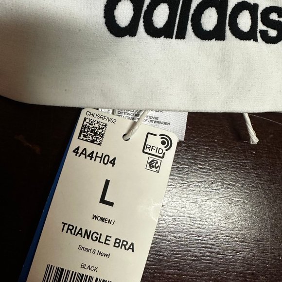 Adidas Womens Black Smart And Novel Stretch Slim Fit Triangle Bra And Shorts Set - Picture 4 of 5